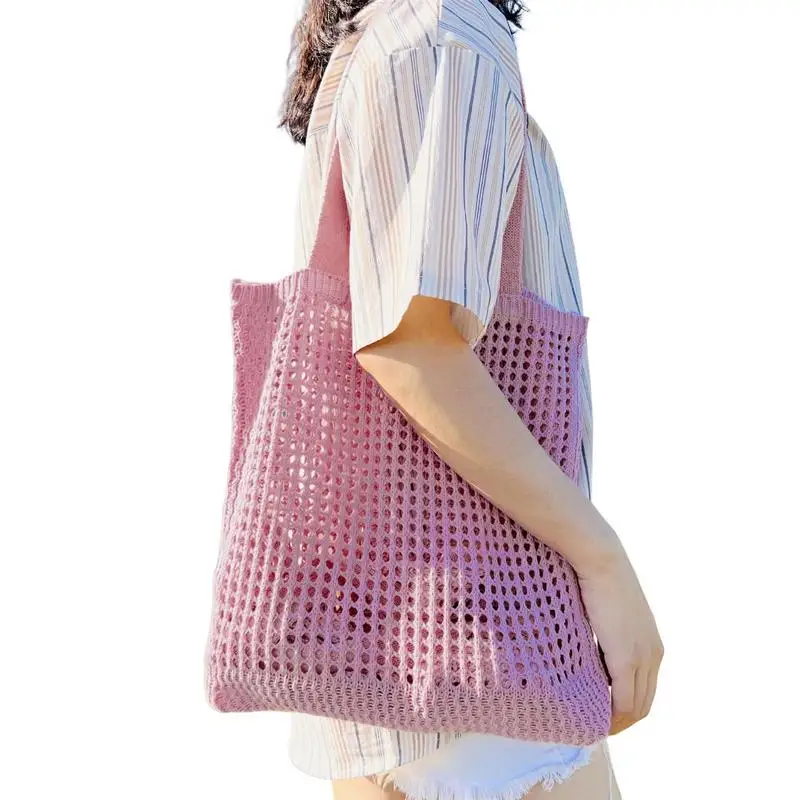 

Beach Tote Bag Large Shoulder Bag Knitted Aesthetic Tote Handbags Storage Organizer Pouch With Handle For Dating Party Beach