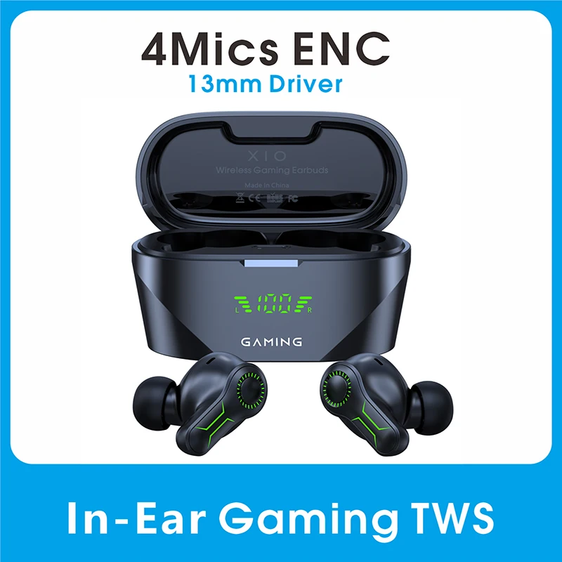 

GAINBANG X10 Wireless Bluetooth 5.2 Gaming Earphone ANCENC Active Noice Cancelling Mic Headphone Sport Earbud Waterproof Headset