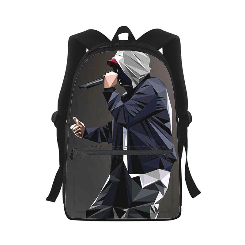 Eminem Men Women Backpack 3D Print Fashion Student School Bag Laptop Backpack Kids Travel Shoulder Bag