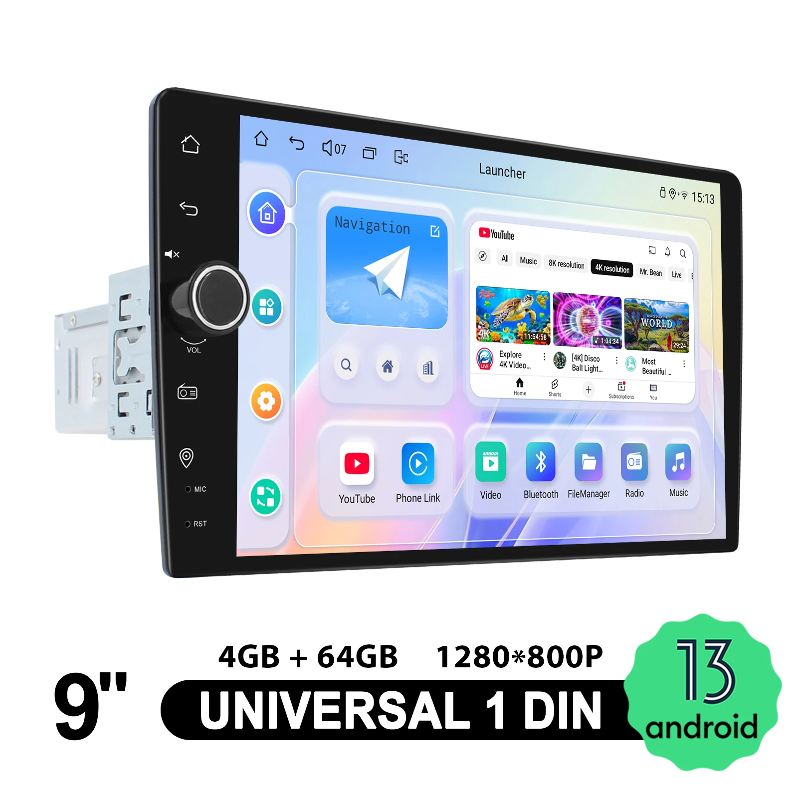 

JOYING 9-дюймовый авторадио с одним дин-принтом и ручкой Android 13.0 Автомобильный радиоприемник Стерео Универсальный головное устройство Мультимедийный плеер Carplay HDMI