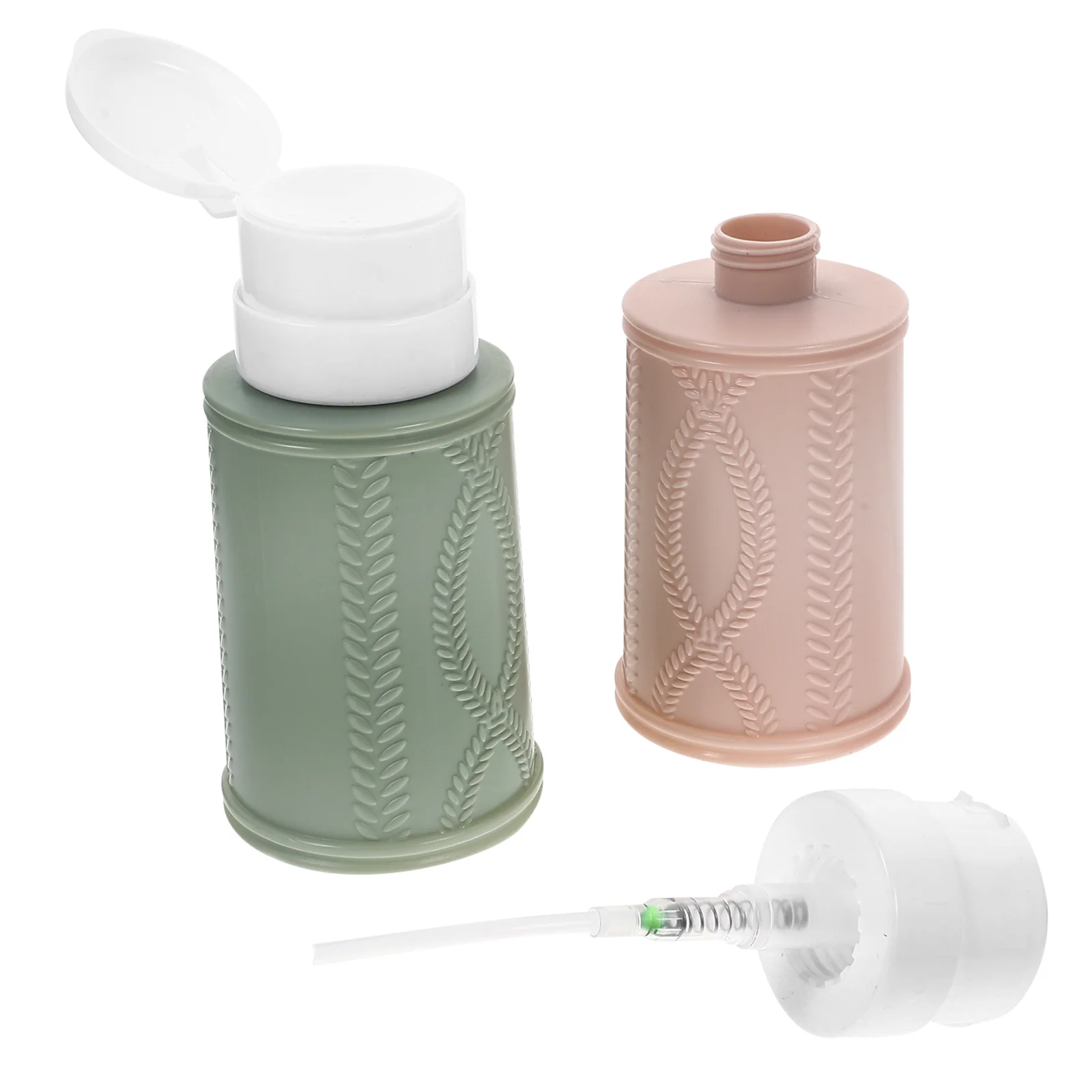 

2 Pcs Liquid Containers Press Dispensers Empty Bottles Makeup Remover Nail Polish Pump Pp Push Refillable Cleaning Solution
