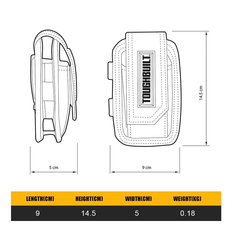 Фото Сумка для инструментов ToughBuilt TB-33, прочная, многофункциональная, с отделением для мобильного телефона, устойчива к износу. №2