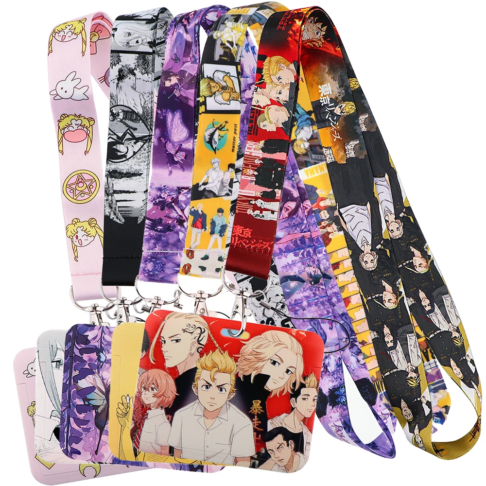 

Japanese Anime Horizontal style Strap for Keys Lanyard Keychain Badge Holder ID Credit Card Mobile Phone Charm Accessories