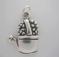 silver watering can with flower charm 4 bracelet