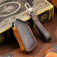 genuine leather car key case cover for vw volkswagen golf 8 mk8 2020 skoda octavia keyless remote holder accessories