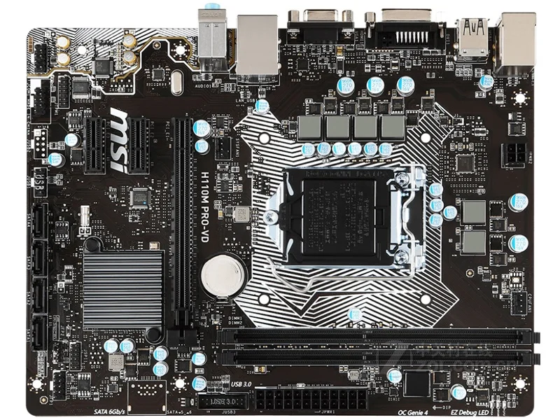 Для настольных материнских плат MSI H110M VHL LGA 1151/DDR4 для Intel H110 поддерживает 6/7 SATA III