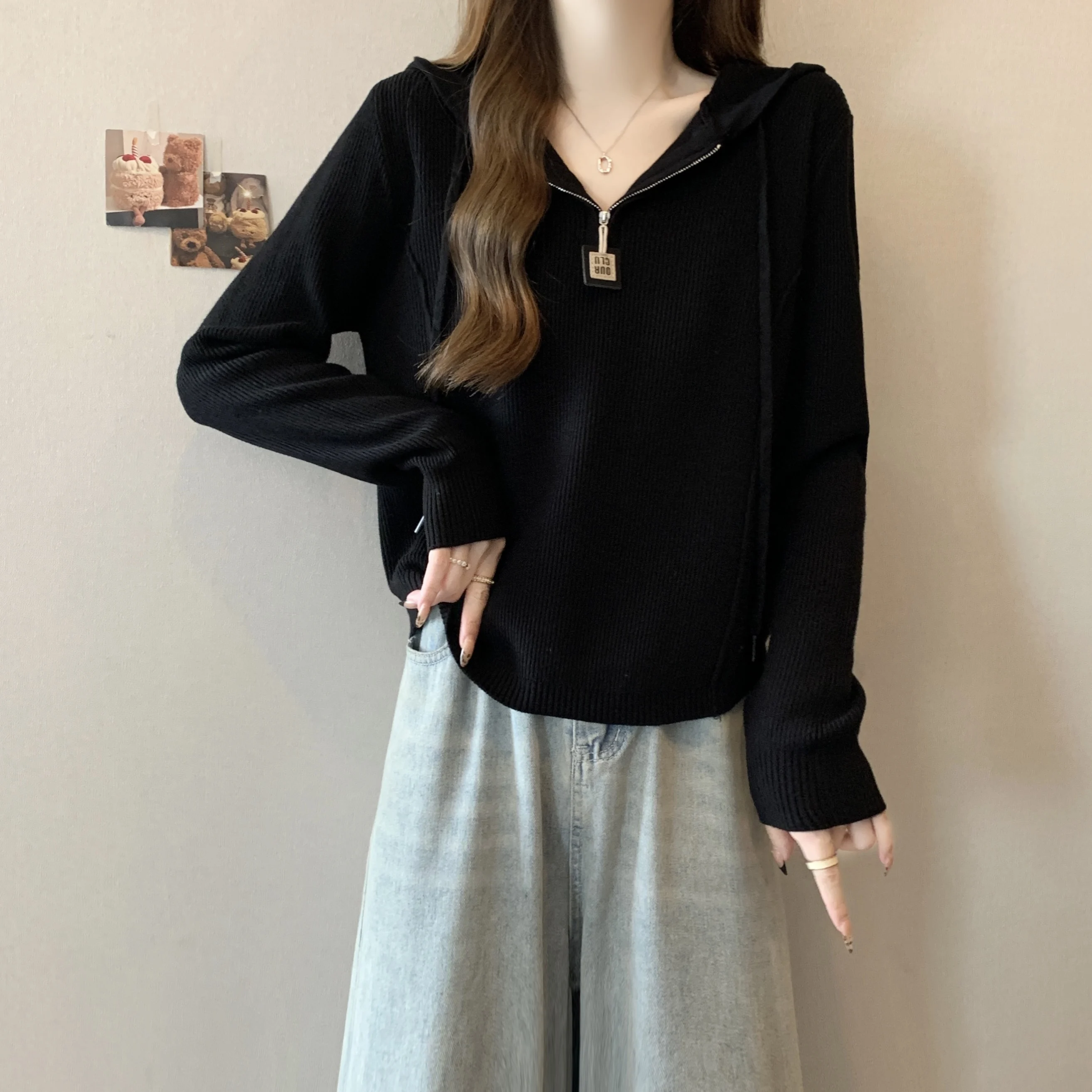 Женская одежда больших размеров осенняя новинка 2024 повседневный утягивающий