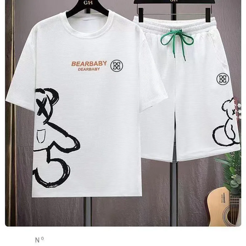 

4G, одежда для гольфа, мужской комплект из 2 предметов, летняя одежда для гольфа, костюм для гольфа, футболка для игры в гольф, утаа, костюм с шо...