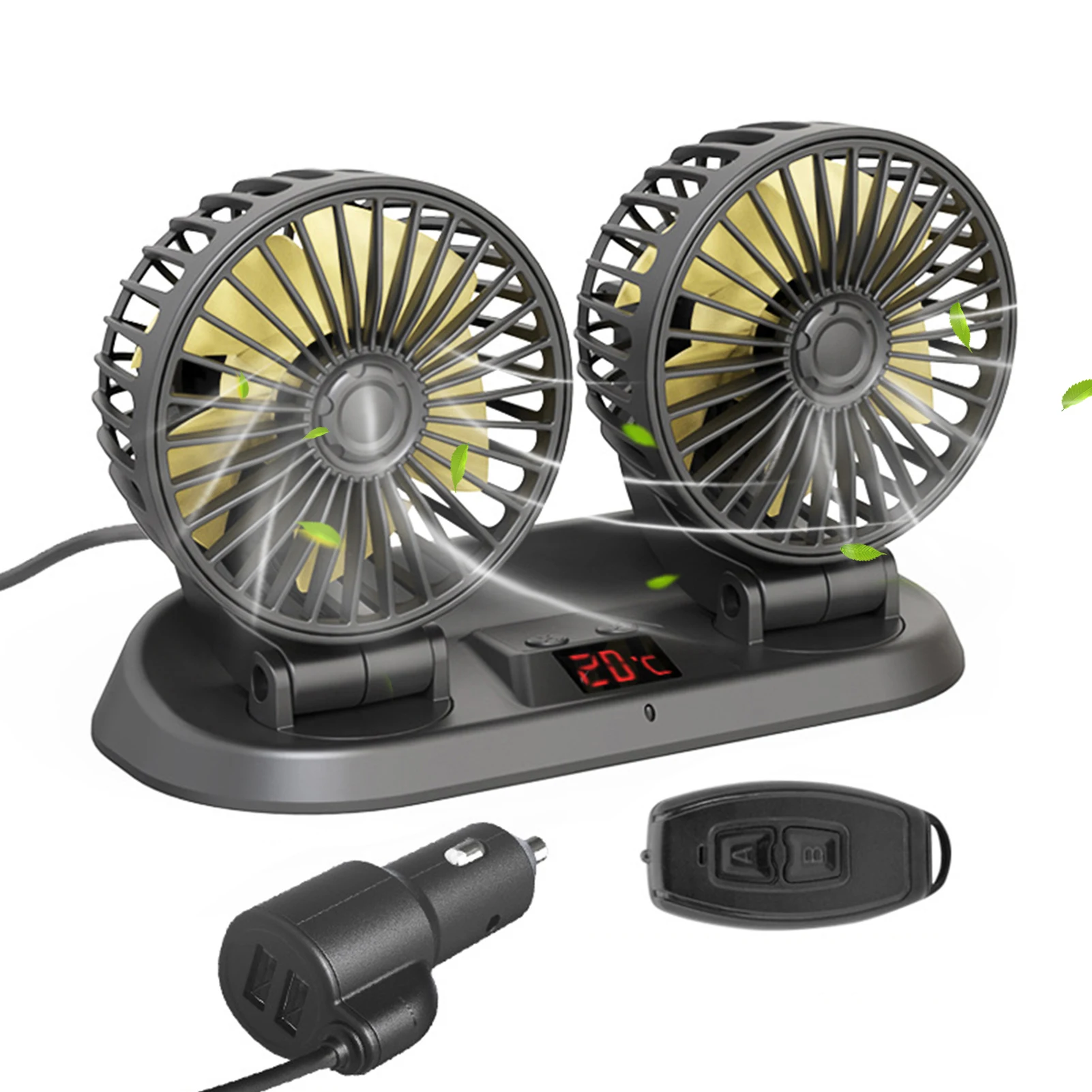 

Car Fan With 3 Wind Speeds 12/24V Cooling Fan With 360 Degree Rotatable Electric Car Cooling Fan With 360 Degree Rotatable And
