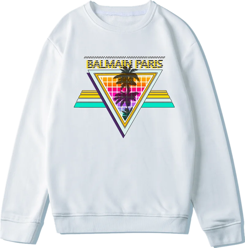 

Balmain Hoodies & Sweatshirts New Men's And Women's Unisex Letter Printed Long Sleeve Crew Neck Pullover Casual Sweatshirts
