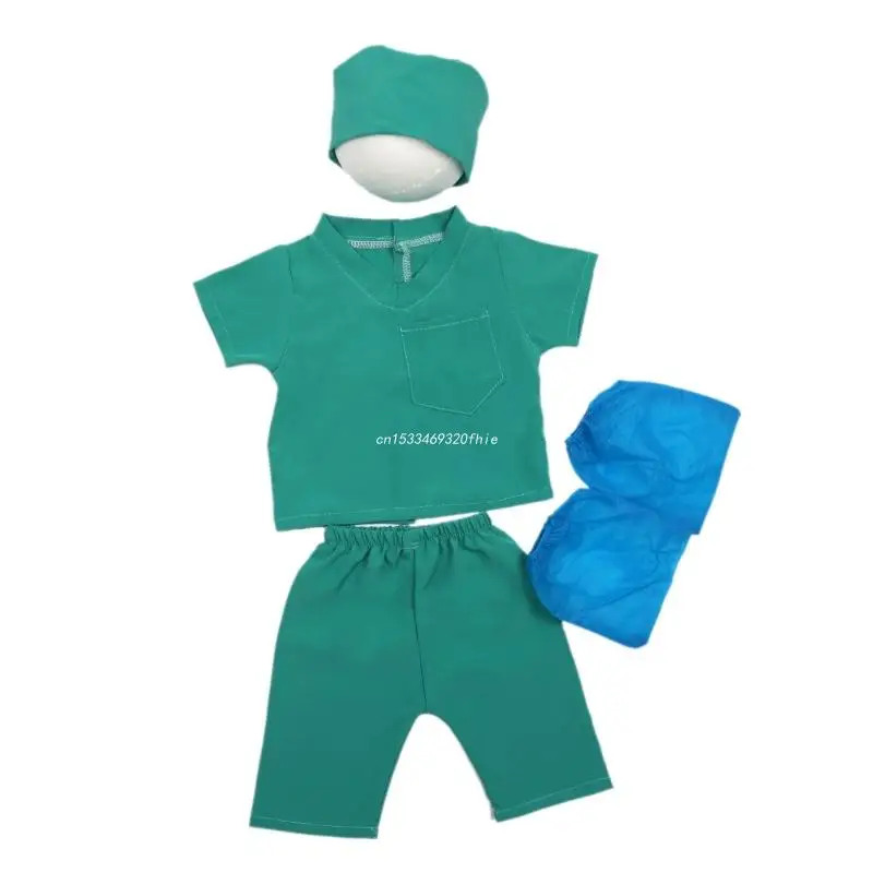 

Baby Photography Props Doctor Uniform Hat & T-shirt Photo Outfit Newborns Photo Clothes Fashion Jumpsuits Infant Suit /