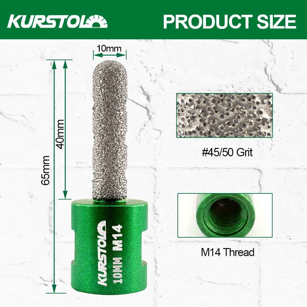 

Шлифовальные фрезы KURSTOL, 1 шт., 10/20/25/35 мм, 5/8-11 M14, расширяющаяся форма, обратные отверстия, керамический мрамор, гранит, алмазные палец