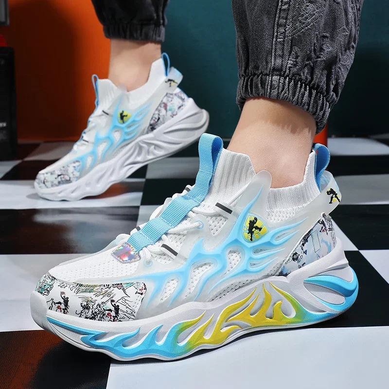 High Quality Hip-hop Men's Sneakers for Women Light Comfy Sports Jogging Outdoor Street Thick Sole Leisure Walking Shoes