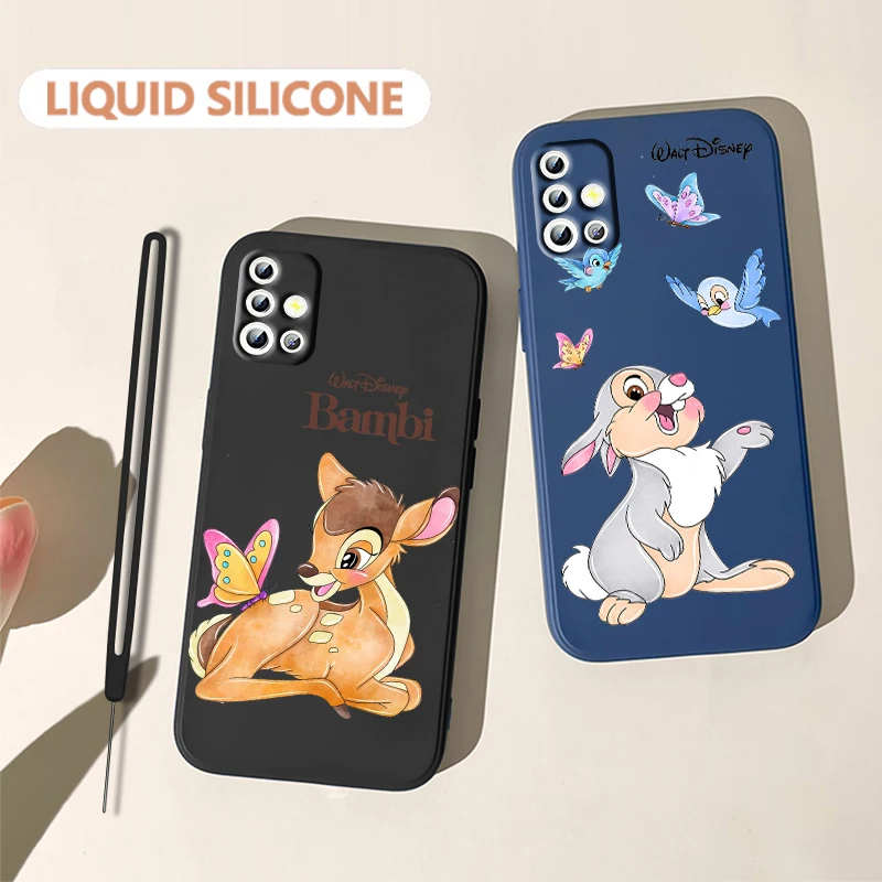 

Bambi Thumper Cute For Samsung Galaxy A71 A51 A81 A91 A41 A31 A21S A11 A01 A50 A30 A20S Liquid Rope Soft Phone Case Coque Capa