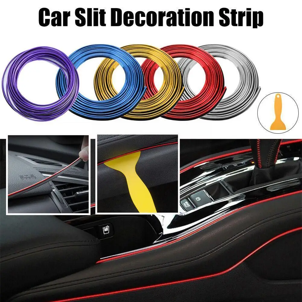 

Car Interior Trim Strips 1M Universal Car Gap Fillers Line Automobile Decorative DIY Strip Accessories Molding Decor Flexib E4F2