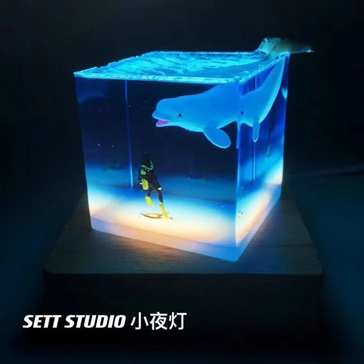 Светодиодный ночсветильник Кит Акула горб дайвер креативное украшение рыба