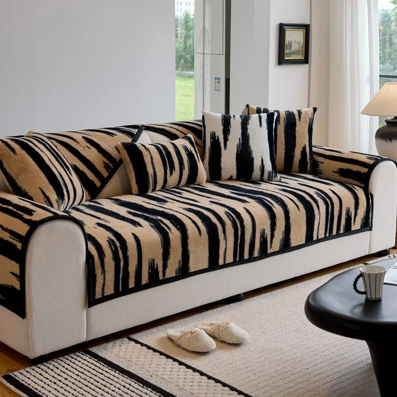 Утолщенный плюшевый чехол для дивана из искусственного кроличьего меха