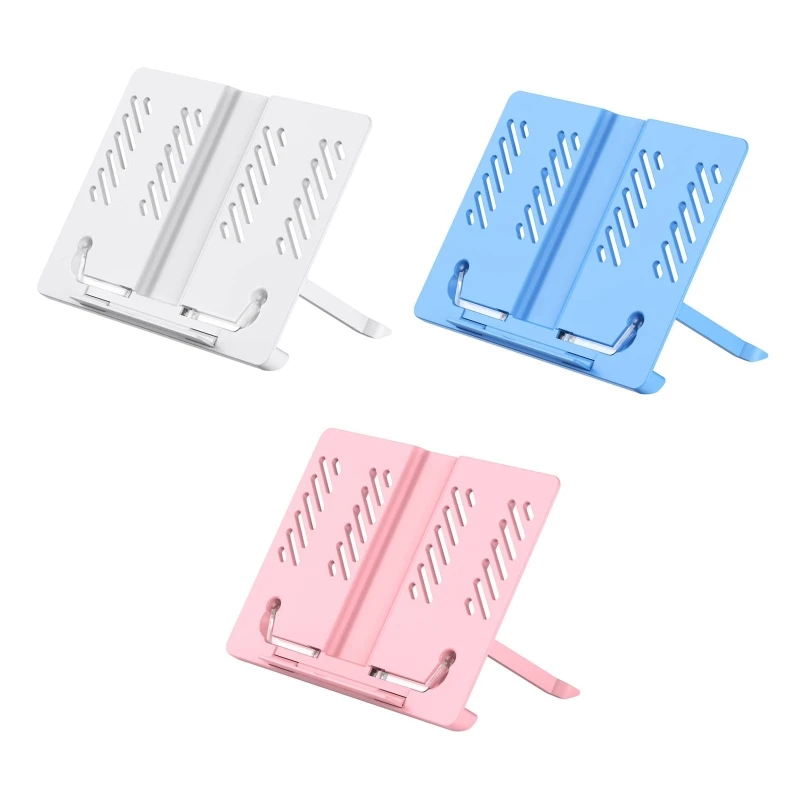 

51BE Adjustable Reading Textbook Stand Notebook Hoder with Page Clips for Book Tablet