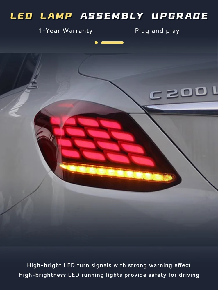 Задние фонари для Benz W205 C180 C200 C260 C300 2015-2021 модифицированная шкала дизайн дракона
