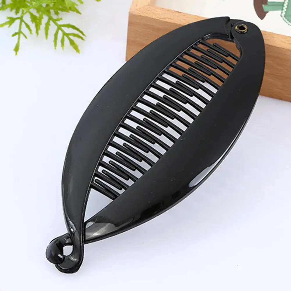 Модная Заколка-банан в виде рыбьей кости для женщин и девочек зажим волос сделай