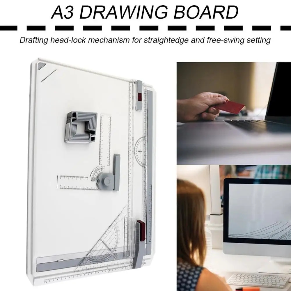

New Portable A3 Drawing Board Table Draft Painting Boards With Parallel Motion Adjustable Angle Draftsman Art Drawing Tools