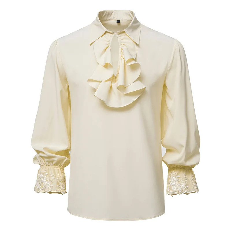Mens Pirate Vampire Shirts Renaissance Victorian Medieval Gothic Shirt Men Party Halloween Cosplay Shirt Male Camisa Masculina