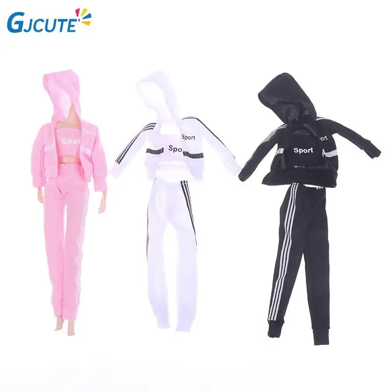 

1 Set Doll Casual Pink 3 Piece Sportswear Beautiful Everyday Fashion Clothes For Barbie Accessories Doll Girl Gift Toy