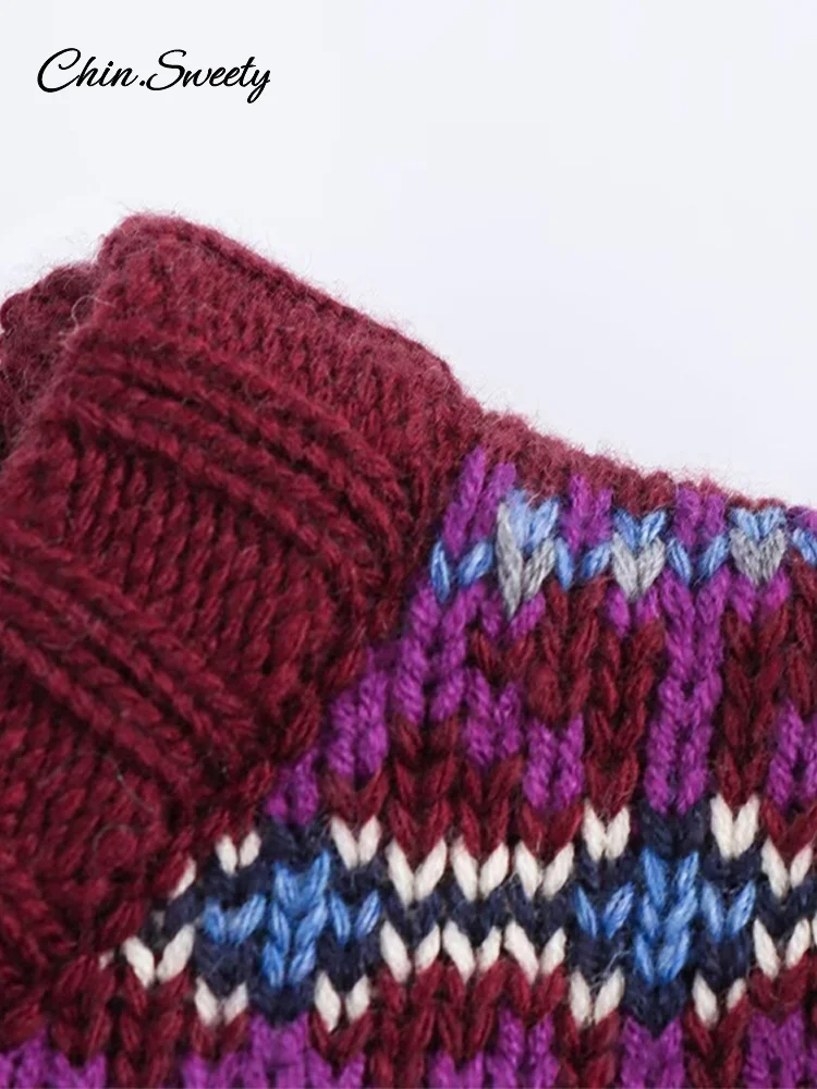 Модный женский свитер с контрастным принтом пуловеры свободный трикотаж круглым