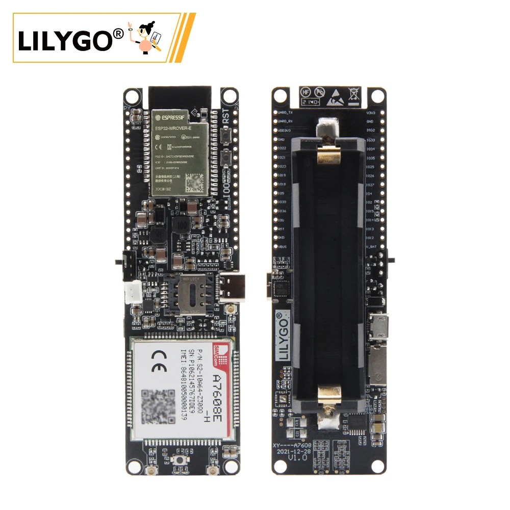 

LILYGO® T-A7608E-H T-A7608SA-H ESP32 SIM LTE Network GPS Antenna ESP32-WROVER-E Wireless Module WiFi Bluetooth Development Board