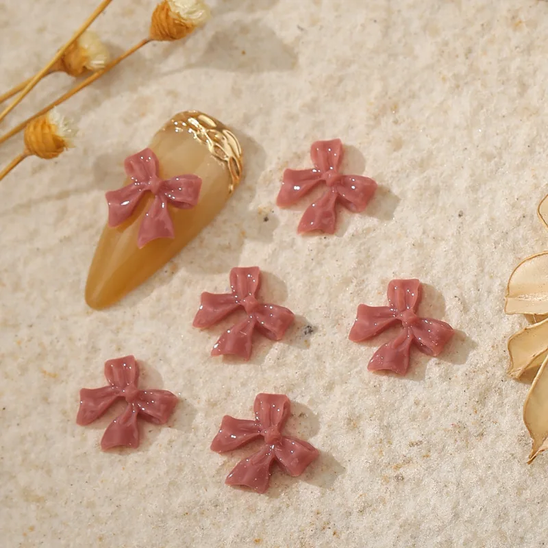 

Цветной арбузный красный бант для наращивания ногтей однотонный Гладкий желе Двойная Бабочка 3D резиновые ювелирные изделия