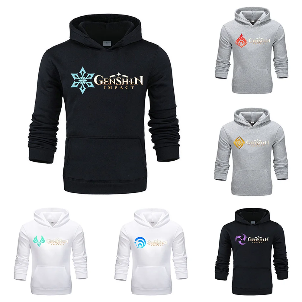 

Genshin Impact Game Cosplay Balck Oversized Men Hoodies Series Sweatshirts Streetwear Hip Hop Trendy Individuality Pullover