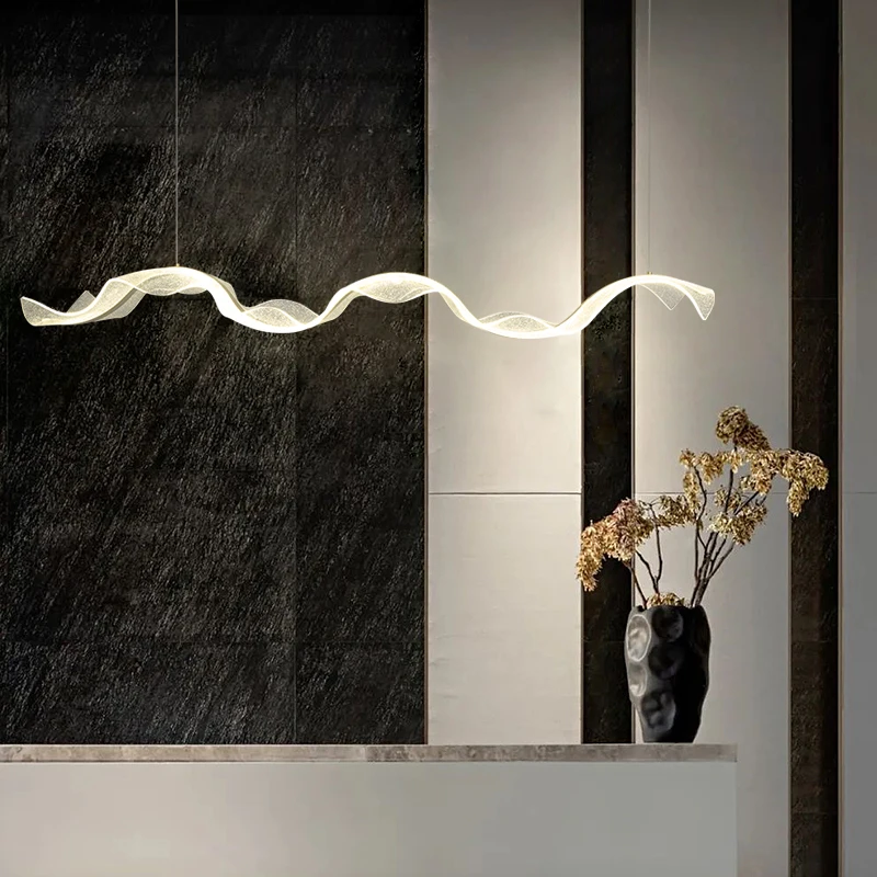 

Nordic Streamer Pendant Light Modern Acrylic Creative Lamp Fixtures for Living Room Bar Table Stairs Decorative Led Chandeliers