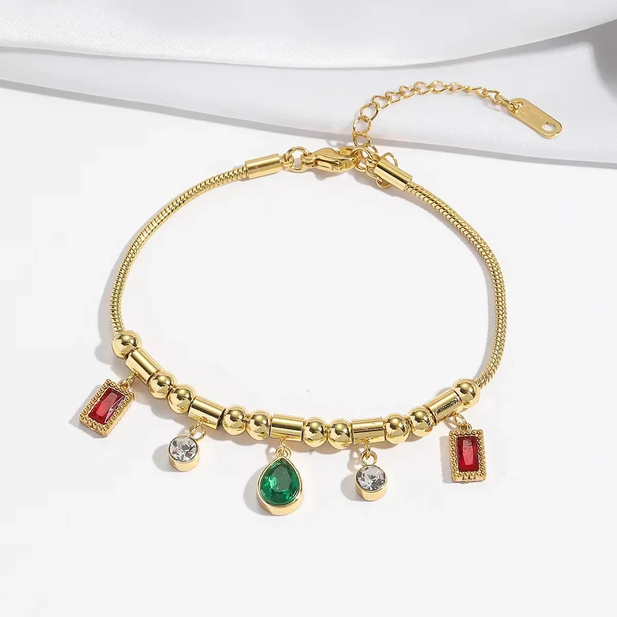 Женская модная ниша простой изумрудно-зеленый капли воды циркониевые бусины