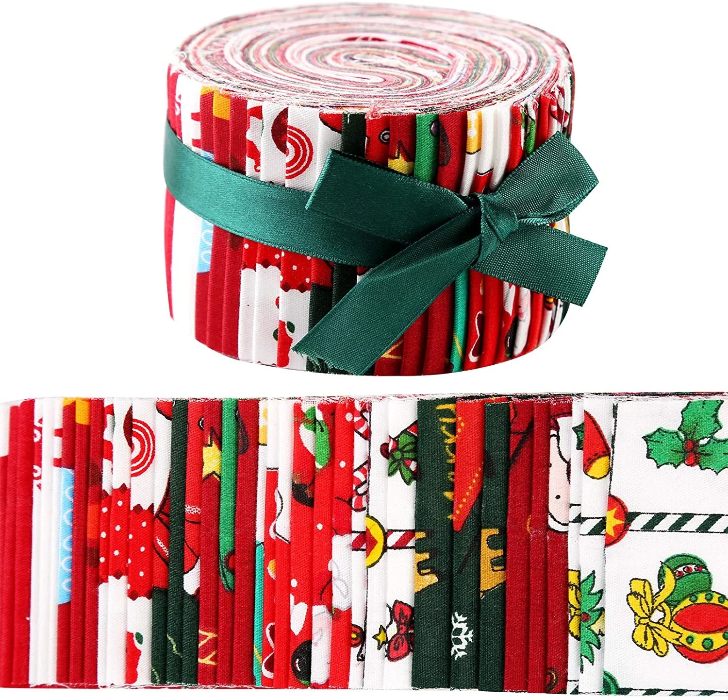 36pcs 6x100cm Jelly Roll Fabric Roll Up Cotton Sewing Fabric Quilting Strips For Christmas Patchwork Needlework Satin