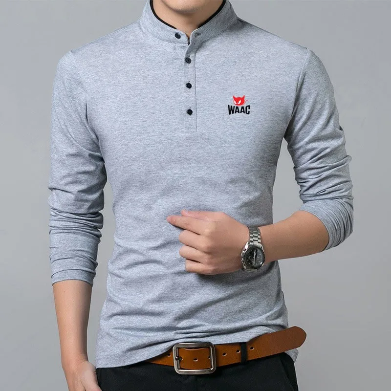

New Men's Golf Long Sleeve T-shirt Classic Solid Youth Fashion Business Casual Men's POLO Shirt
