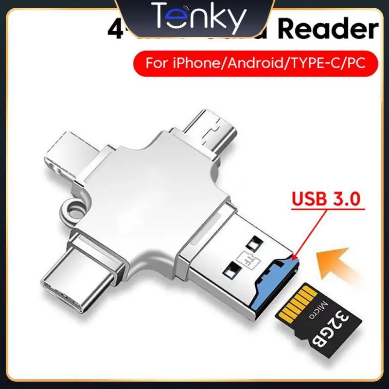 

Easy Backup Without An App Four In One Multifunctional Otg Adapter Weight 12g Mini And Compact Functional Adapter Card Reader