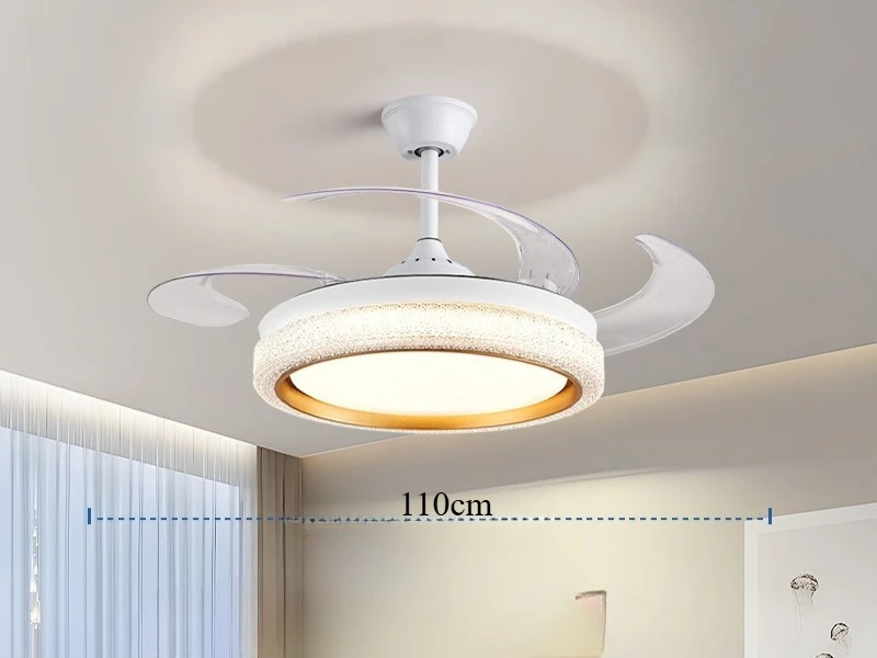 

Роскошная упрощенная умная лампа с вентилятором для гостиной, невидимая лампа в скандинавском стиле для спальни и столовой, потолочный вентилятор