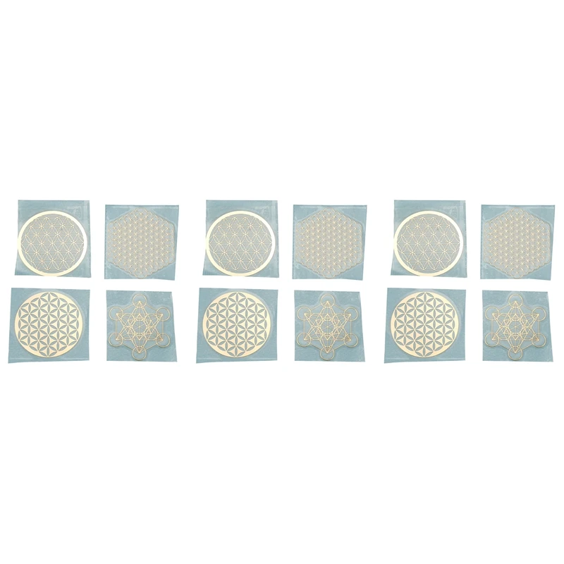 

12Pcs/Set New Metal Energy Decor Sticker Flower Of Life