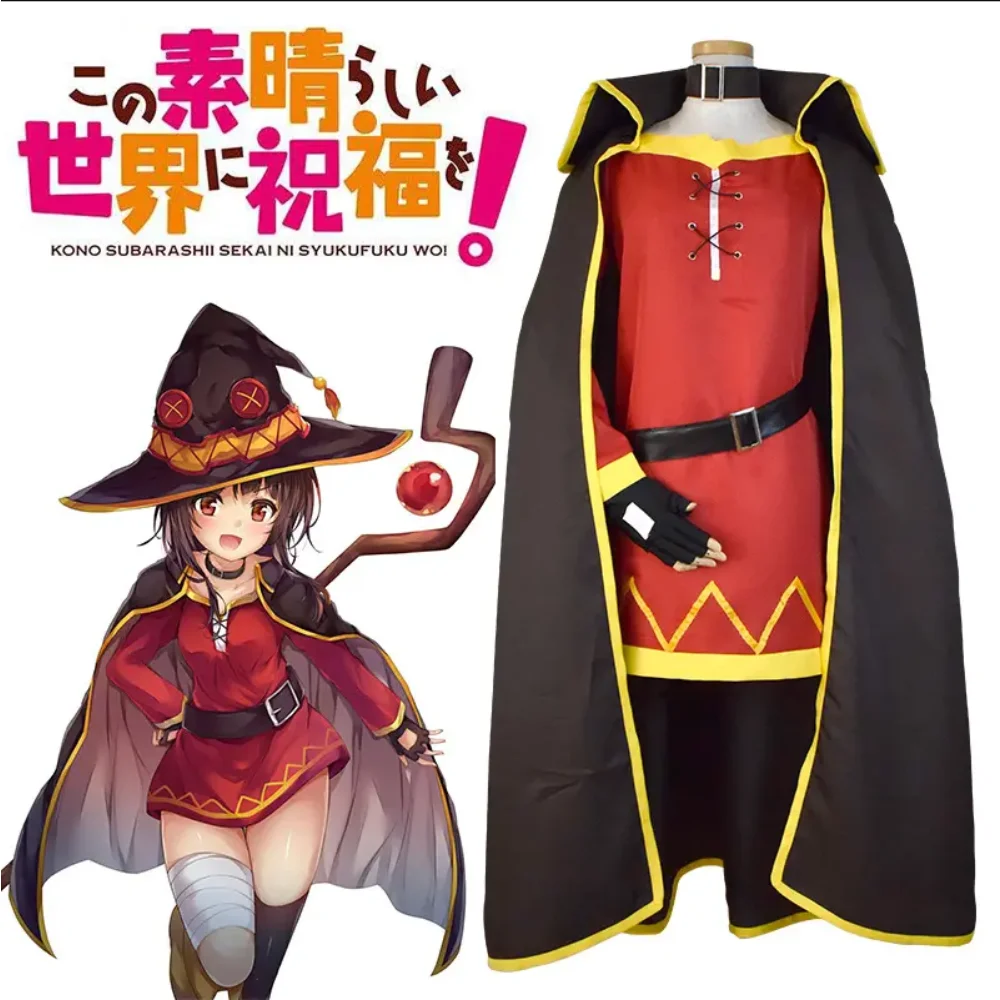 

Накидка Konosuba Megumin, платье, благословение Бога на эту чудесную мировую одежду, костюм для косплея аниме на Хэллоуин