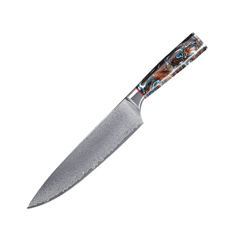 8 дюймов шеф-нож 67 слоев лезвие из дамасской стали ручка смолы острый Кливер