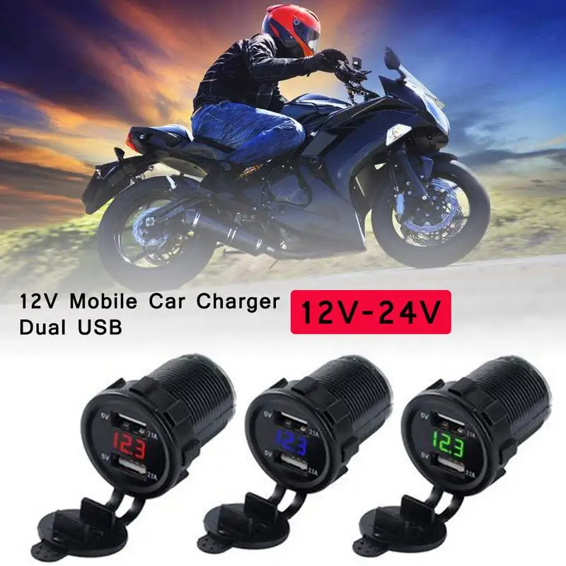 

Motorcycle Dual USB Fast Charger Socket Motorbike Waterproof Dual USB Quick Charger Universal Bike Power Outlet Dual USB Charger