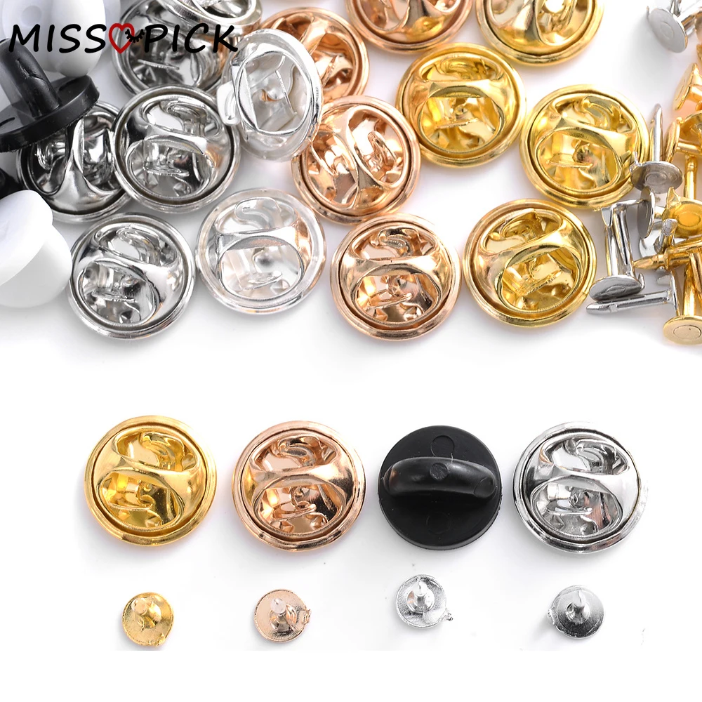 50Pcs Squeeze Badge Holder Butterfly Clasp Pins Colorful Metal Clutch Clasps Caps For Diy Jewelry Making Craft Accessories - купить по