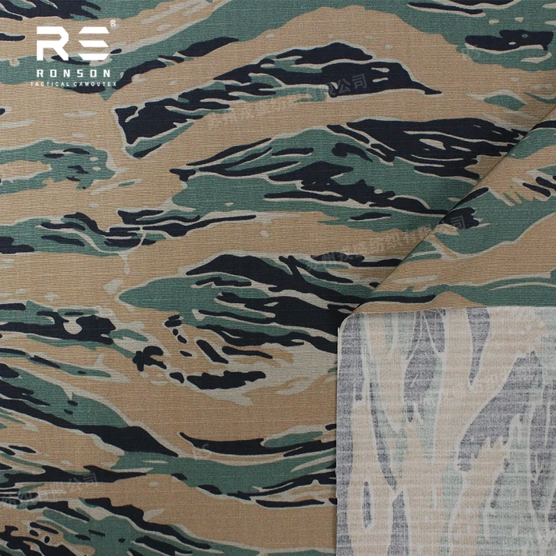 Фото Ткань NYCO 50/50 Rip-stop с камуфляжным рисунком MARPAT Tiger Stripe, 50% нейлон, 50% хлопок, тактическая ткань для униформы, в наличии. №3