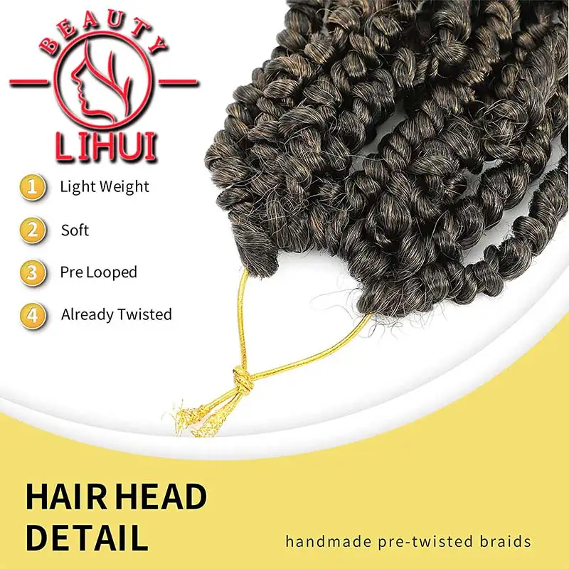 Passion Twist Crochet Hair 6/8/12/18 Inch Short Bob Pre-Looped Crochet Braids For Black Women Synthetic Braiding Hair Extensions images - 6
