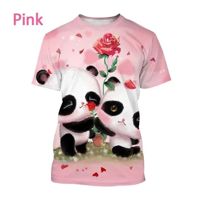 

Модная популярная новинка, футболка с 3D принтом панды, милый топ с круглым вырезом и животным, Повседневная Мужская Дизайнерская одежда унисекс с короткими рукавами, детские футболки