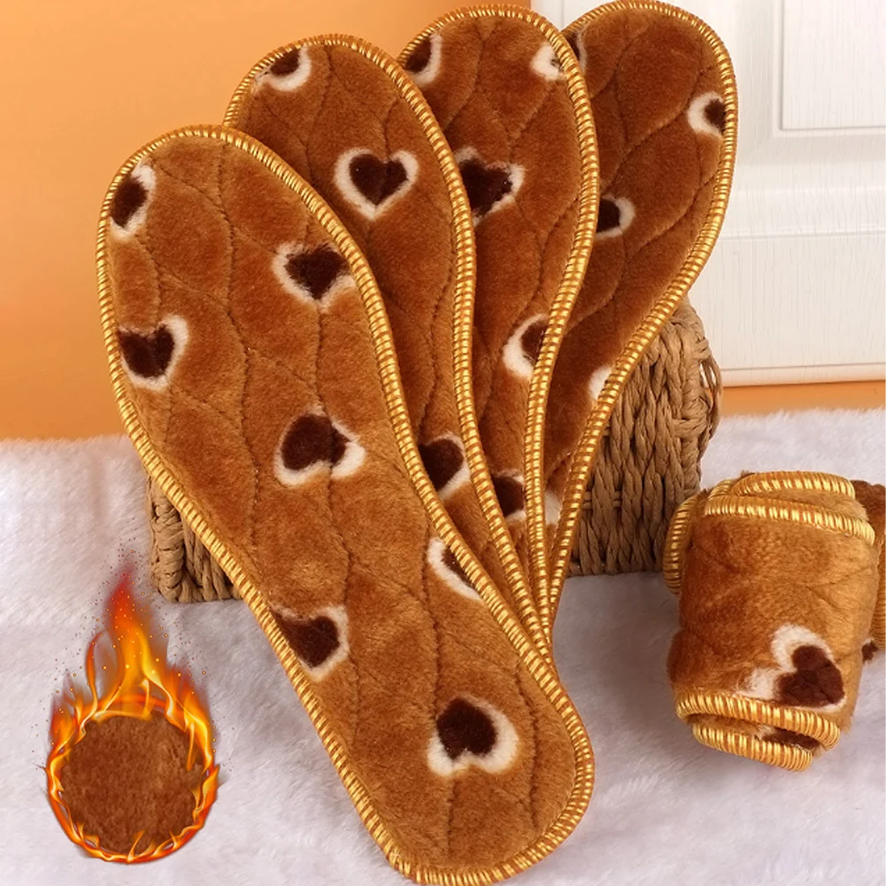 

Self Heated Thermal Insoles Breathable Soft Shoes Pad Cashmere Thermal Insoles Plush Heating Insole Insert 5 Pairs