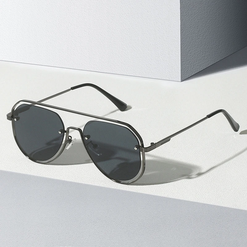 SO &amp EI новые женские солнцезащитные очки-пилоты с двойными мостами в стиле ретро