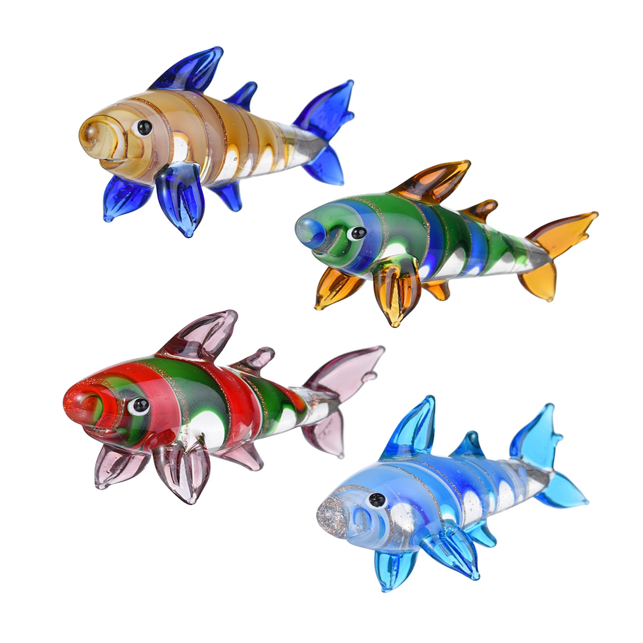 

Цветное украшение из стекла ручной работы в виде акулы, Рождественское украшение для стола, домашний декор, сувениры для стола, сувениры для...