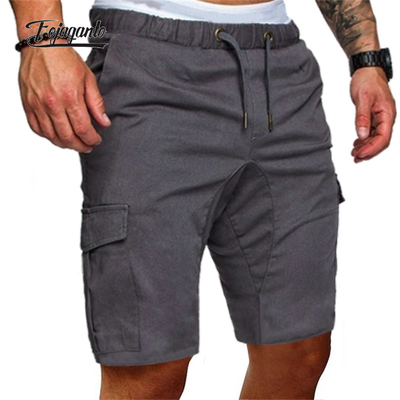 

FOJAGANTO Men Summer New Shorts Casual Fashion Drawstring Sports Shorts Solid Color Fitness Running Five-Point Shorts Men