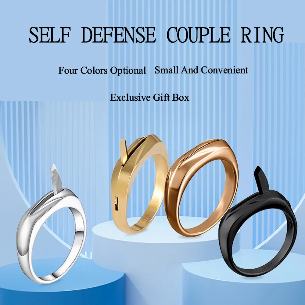 

Self-defense Titanium Steel Ring Couples With Hidden Weapon Multi-function Ring Knife Emergency Anti-wolf Weapon Vintage Women's